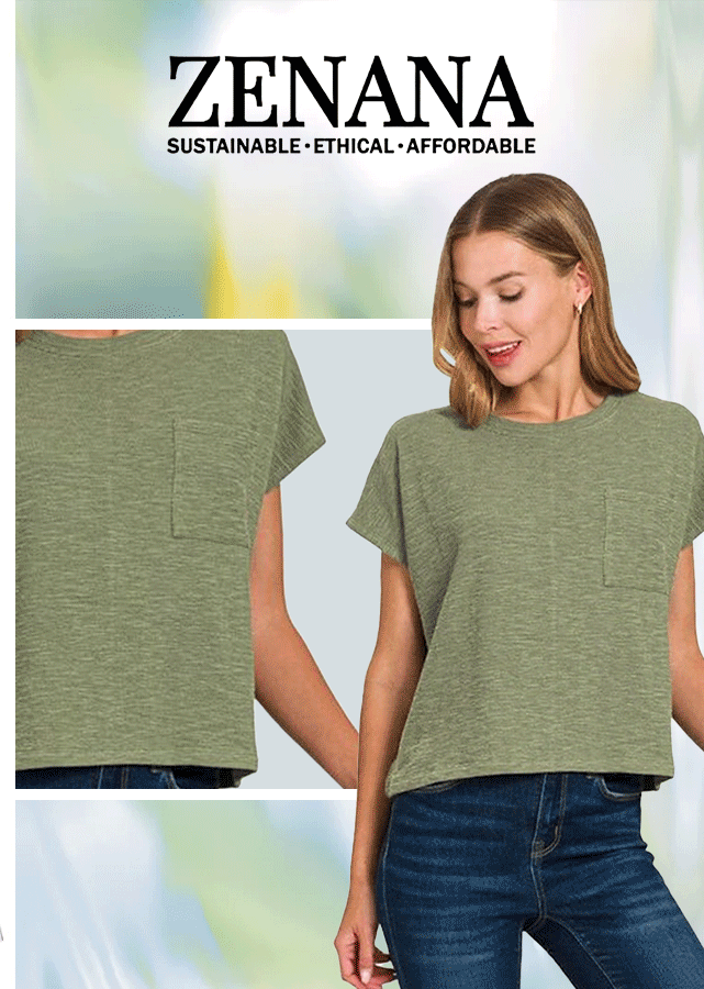Zenana sustainable clothing collection featuring stylish, ethical basics in soft, quality fabrics