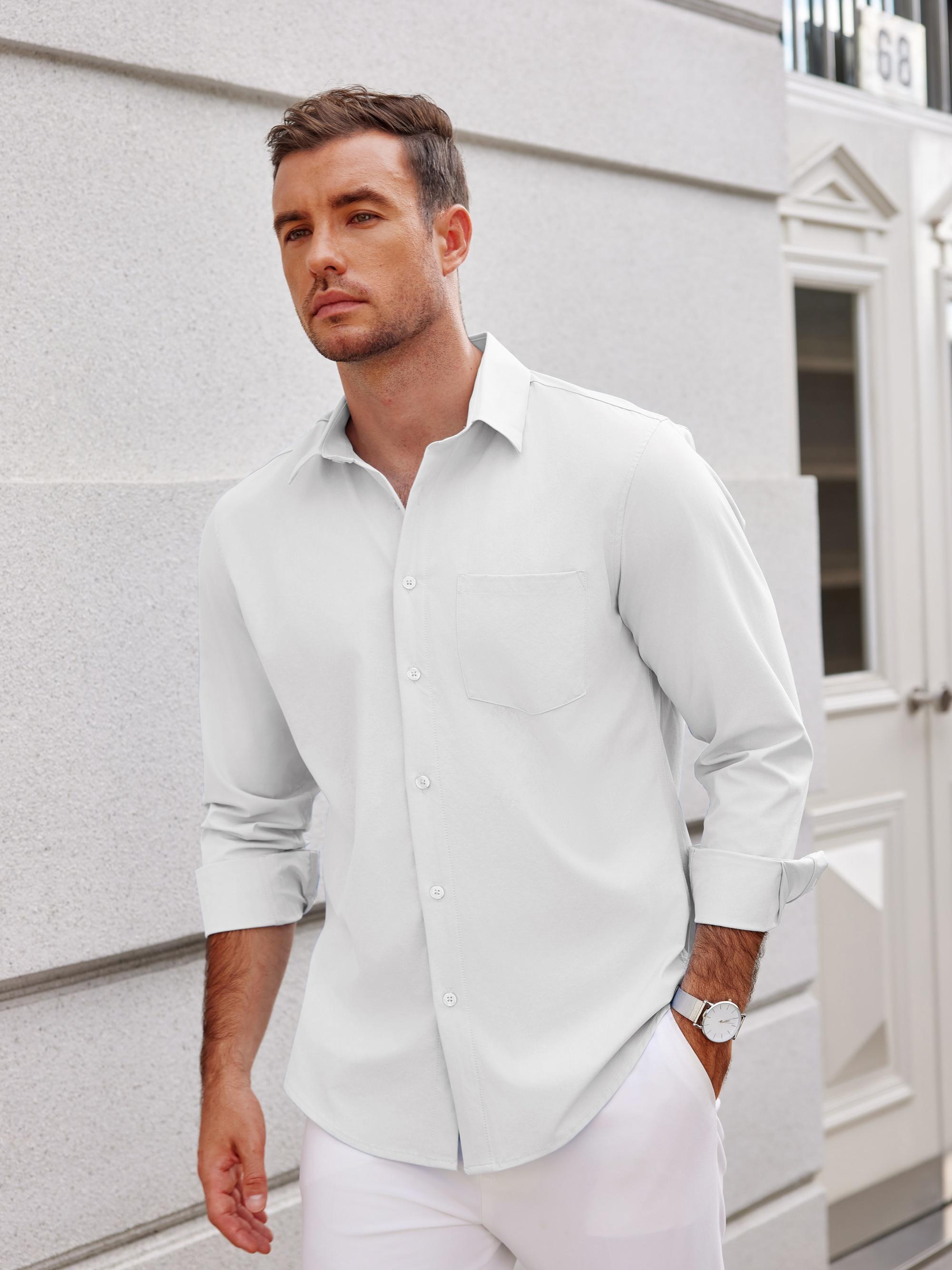 Men's Long Sleeve Button Linen Shirt
