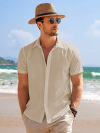 Lightweight Textured Men's Casual Short Sleeve