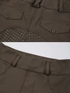High Stretch Geometric-Pattern Women's Cropped Equestrian Tights