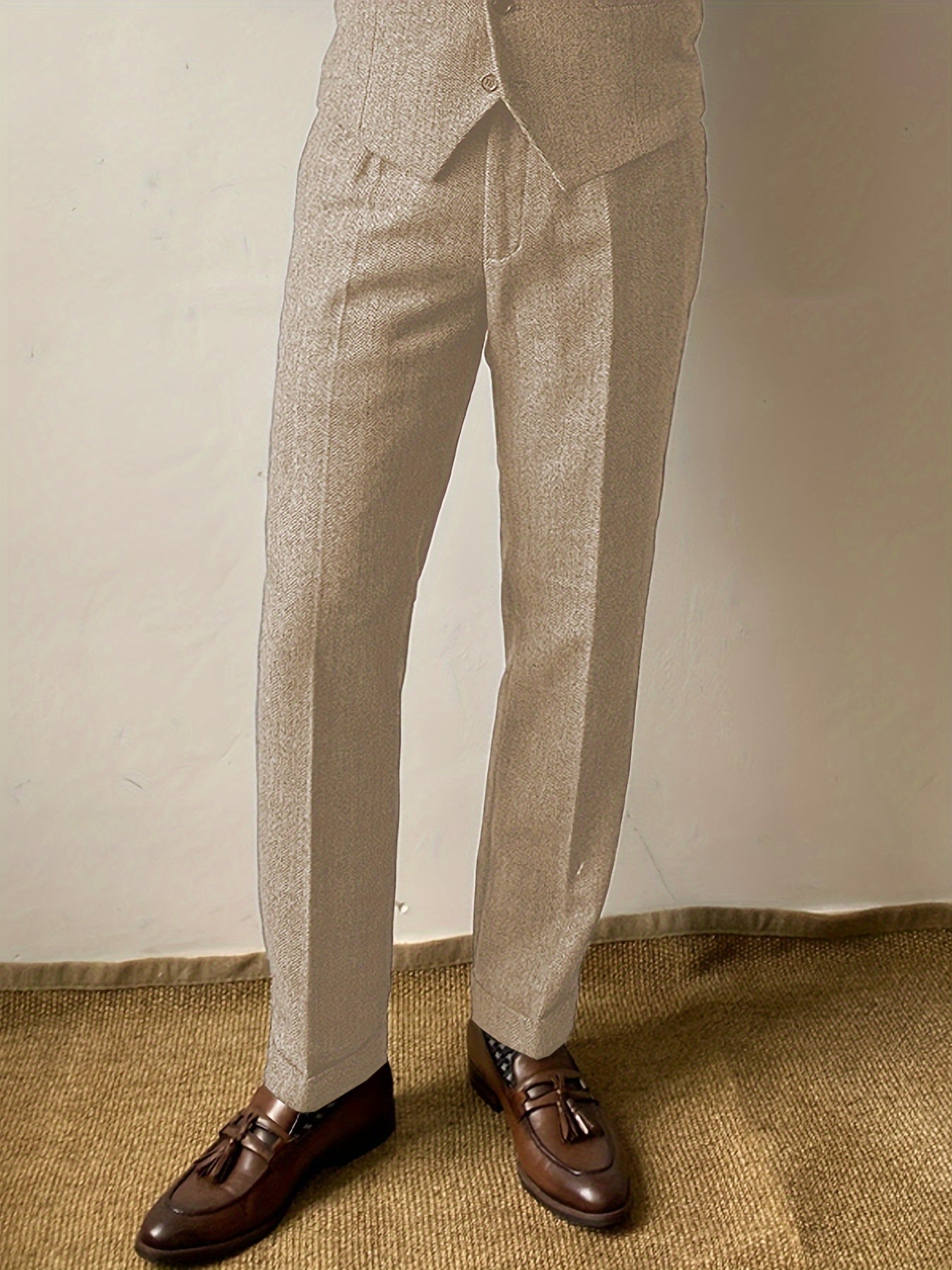 Men's Wool Blend Herringbone Pants