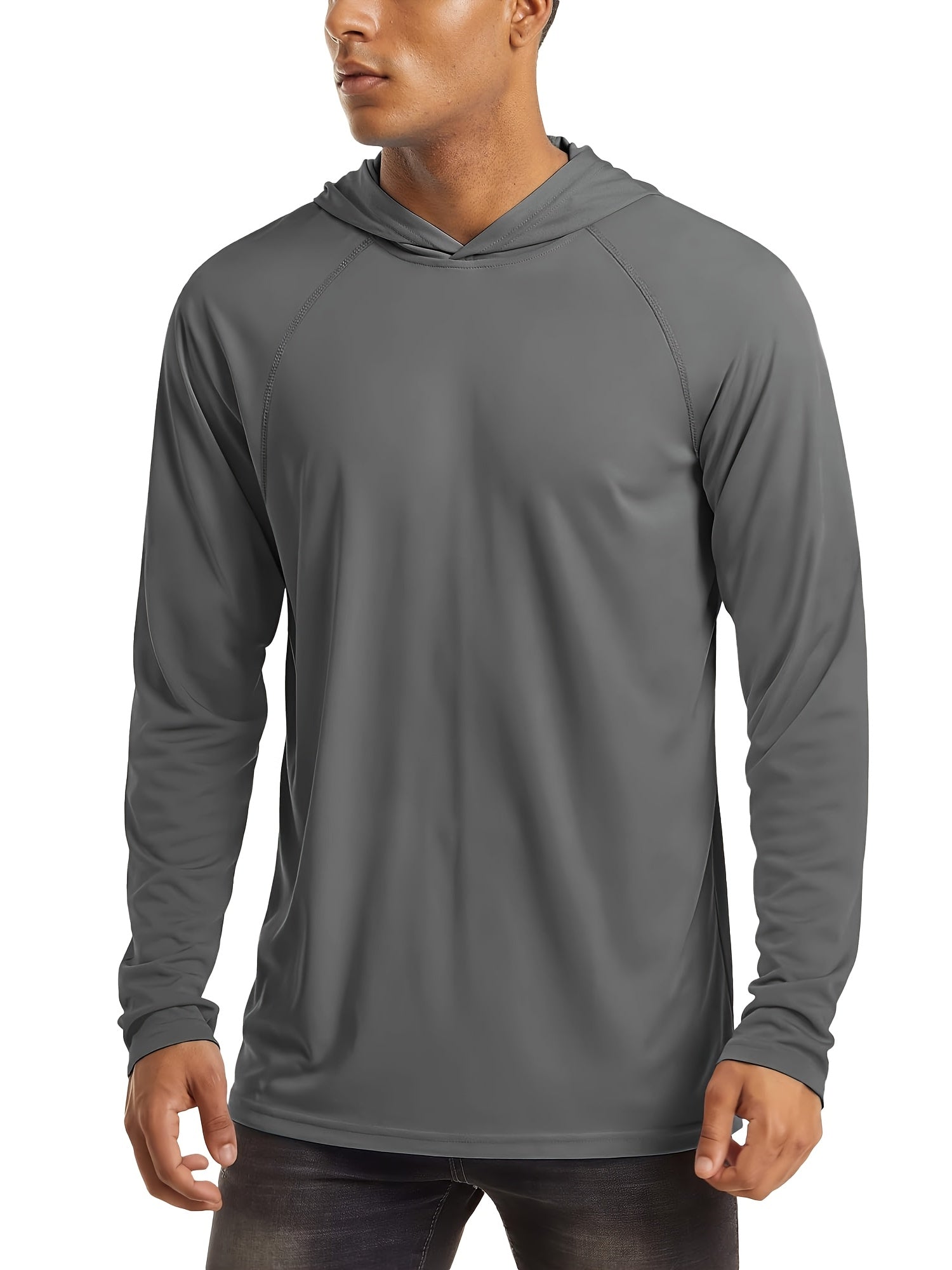Men's Summer UPF 50+Long Sleeve Round Neck Sun Protection Pullover