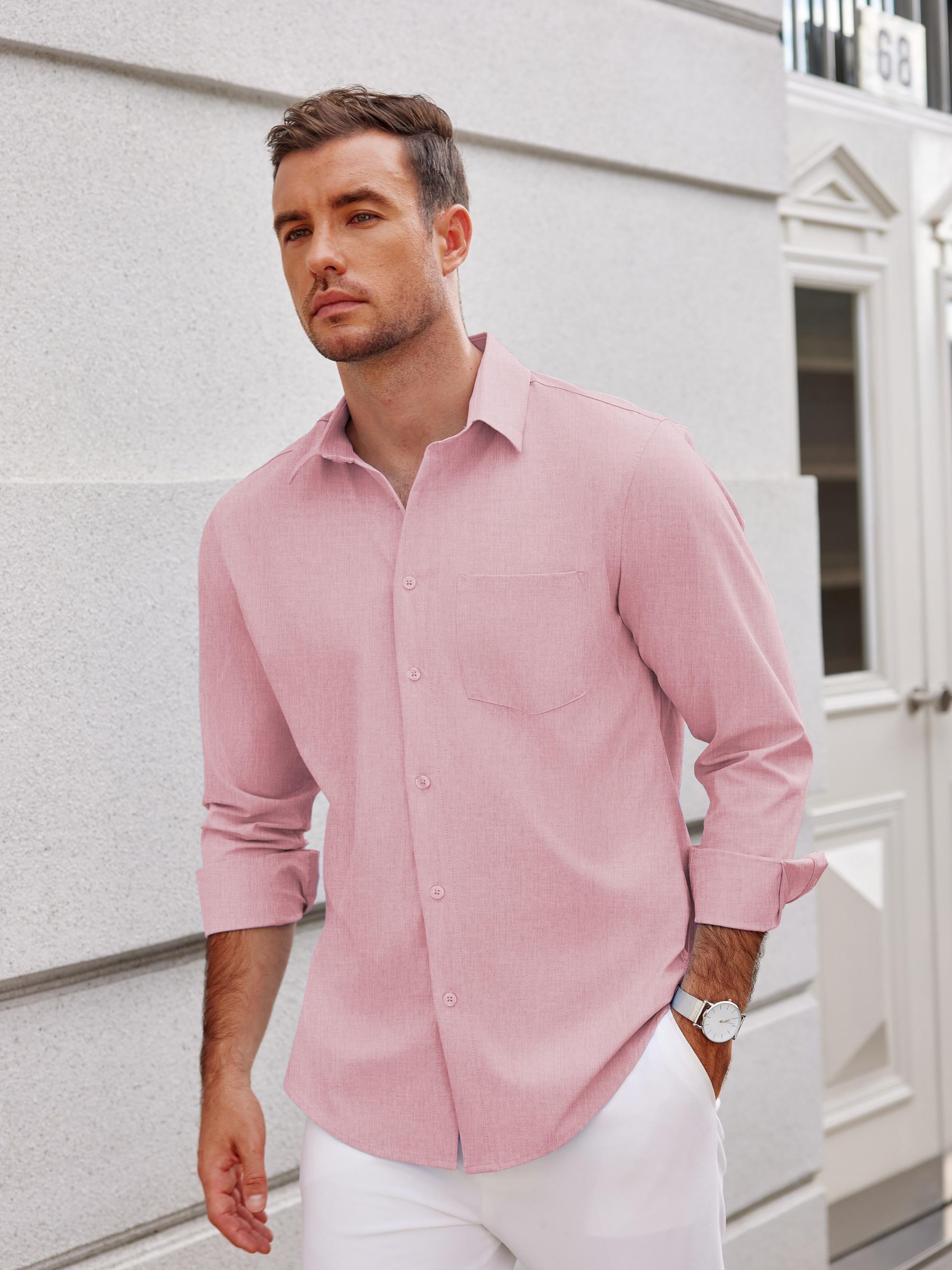 Men's Long Sleeve Button Linen Shirt