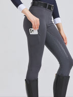 High Elastic Slim Fit Full Silicone Women Equestrian Pants