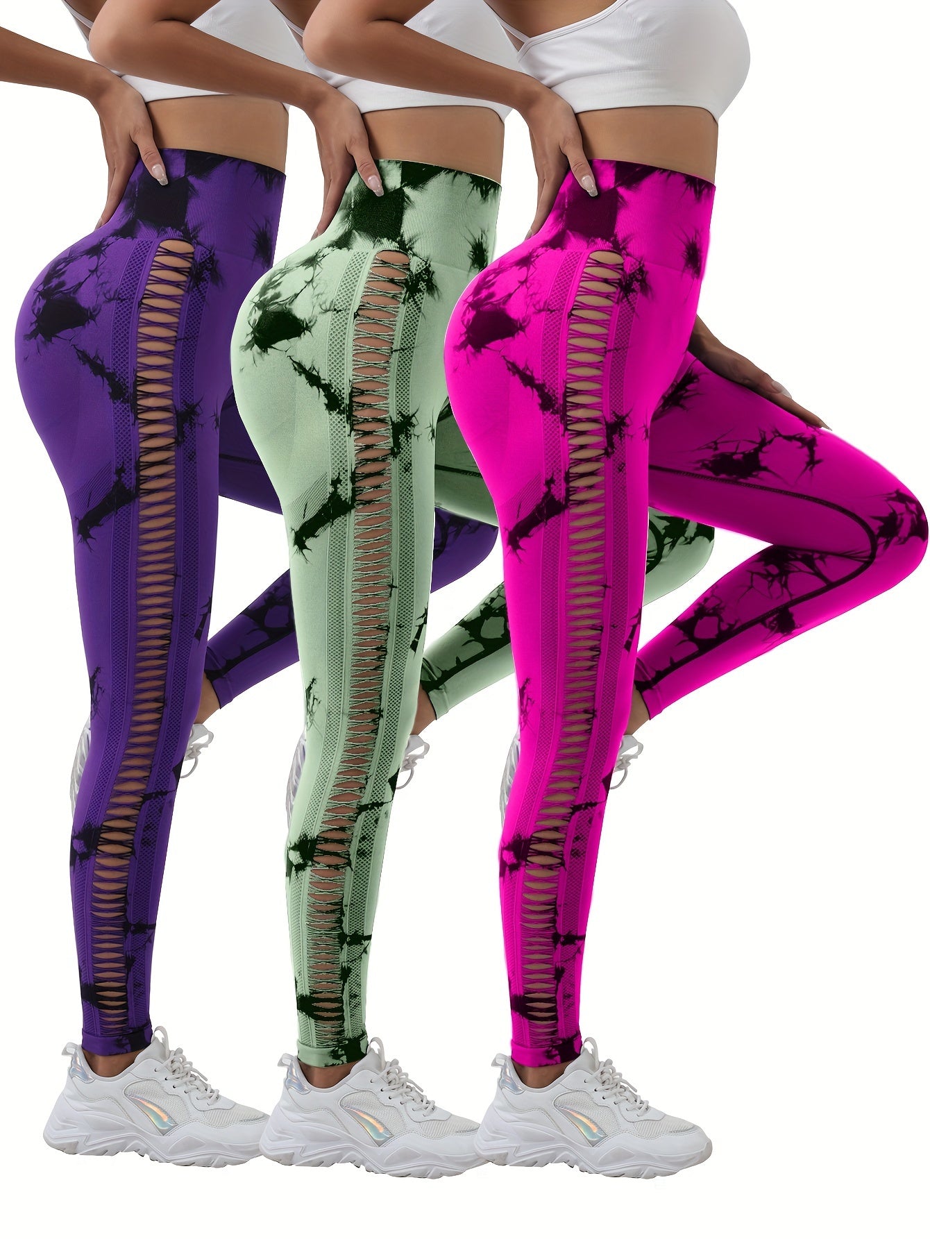 3pcs Women's High Waist Belly Control Yoga Pants