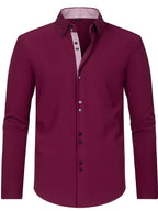 Men's Stylish  Long Sleeve Button-Up Shirt