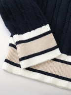 Navy Blue V-Neck Pullover Sweater