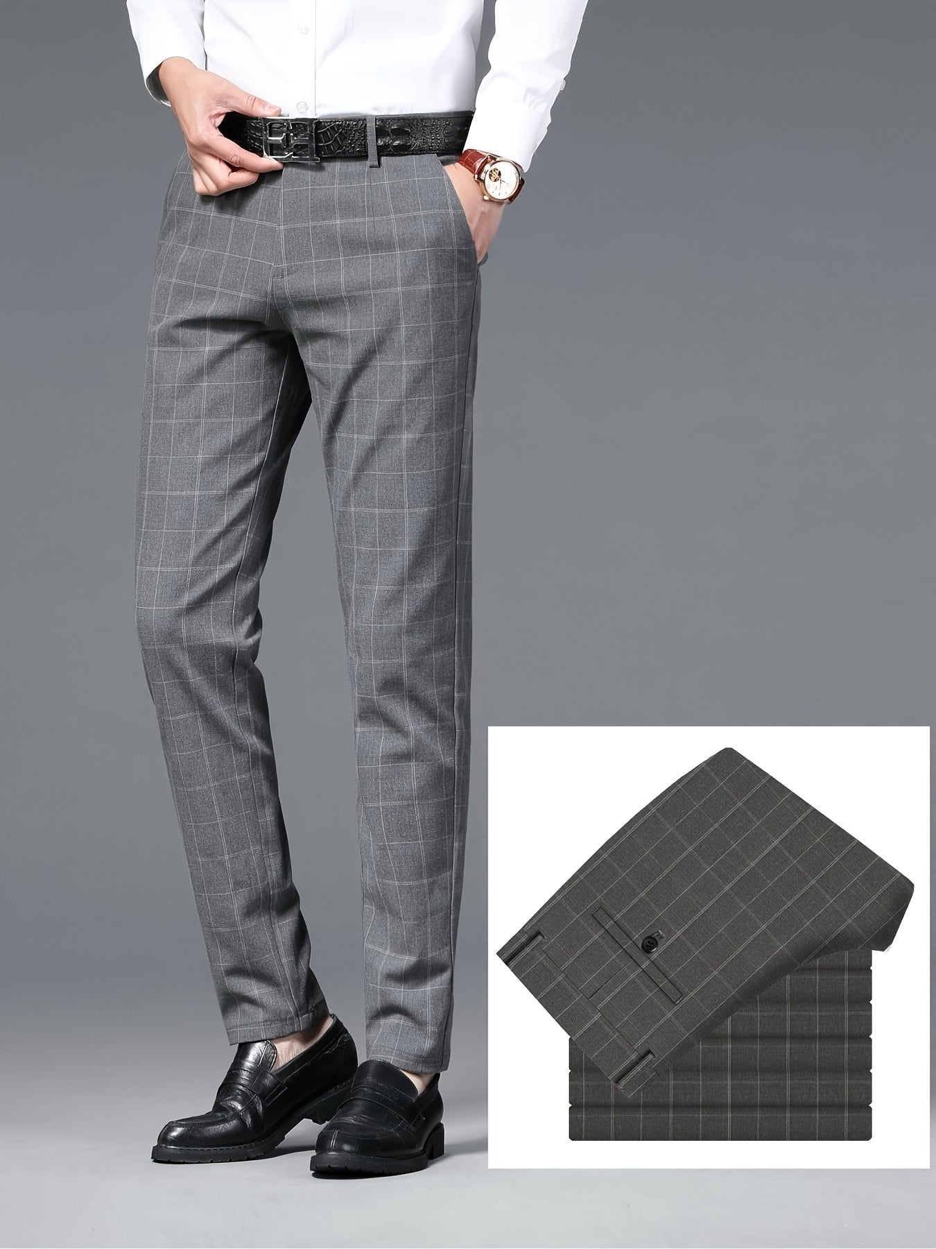 Men's Lightweight Checkered Dress Pants