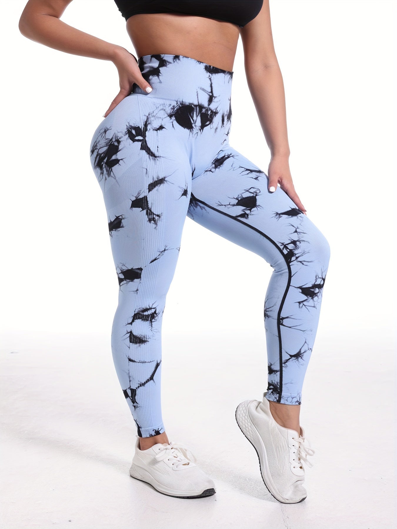 6pcs Tie-dye Flared Yoga Pants