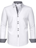 Men's Stylish  Long Sleeve Button-Up Shirt