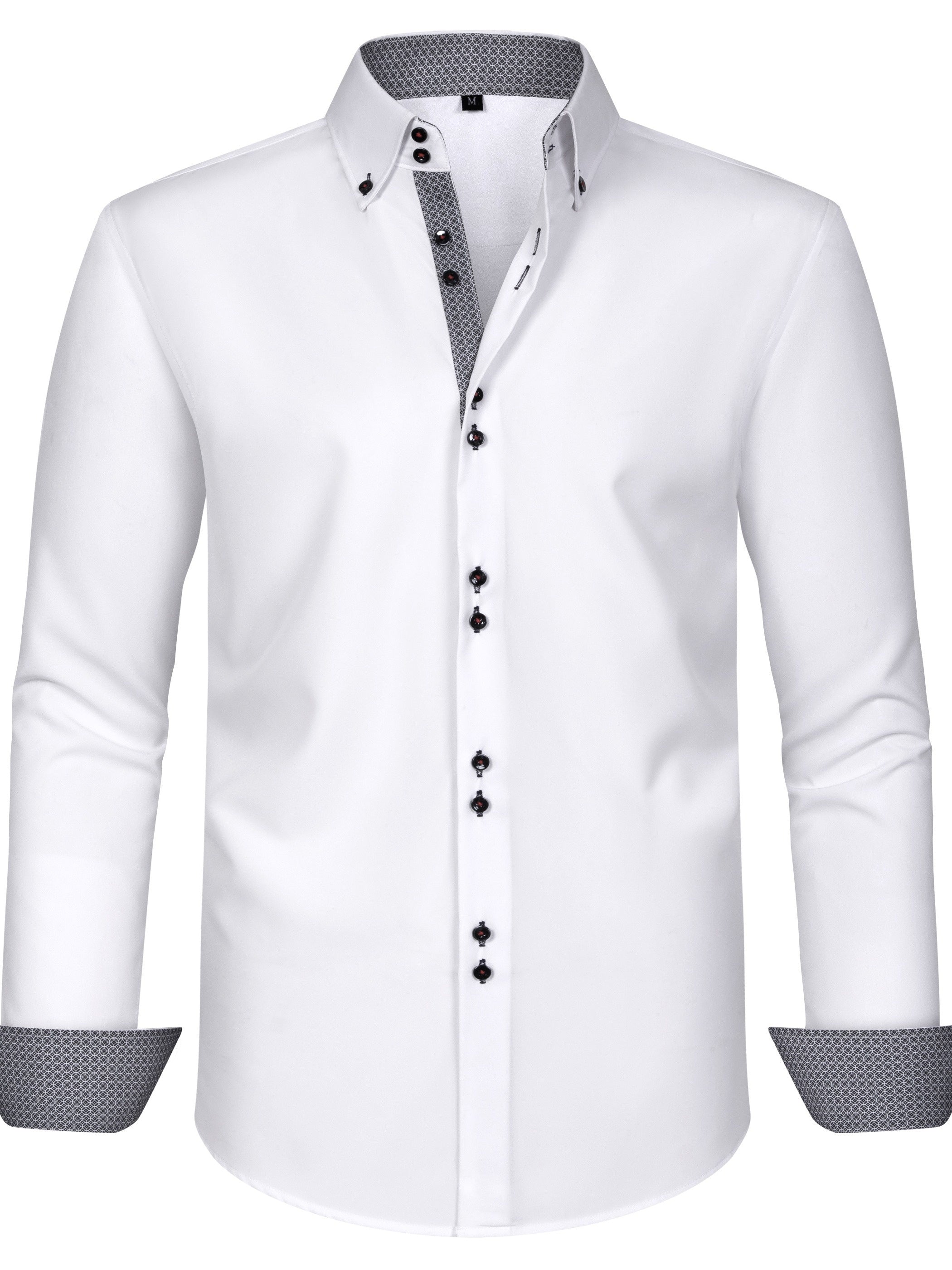 Men's Stylish  Long Sleeve Button-Up Shirt