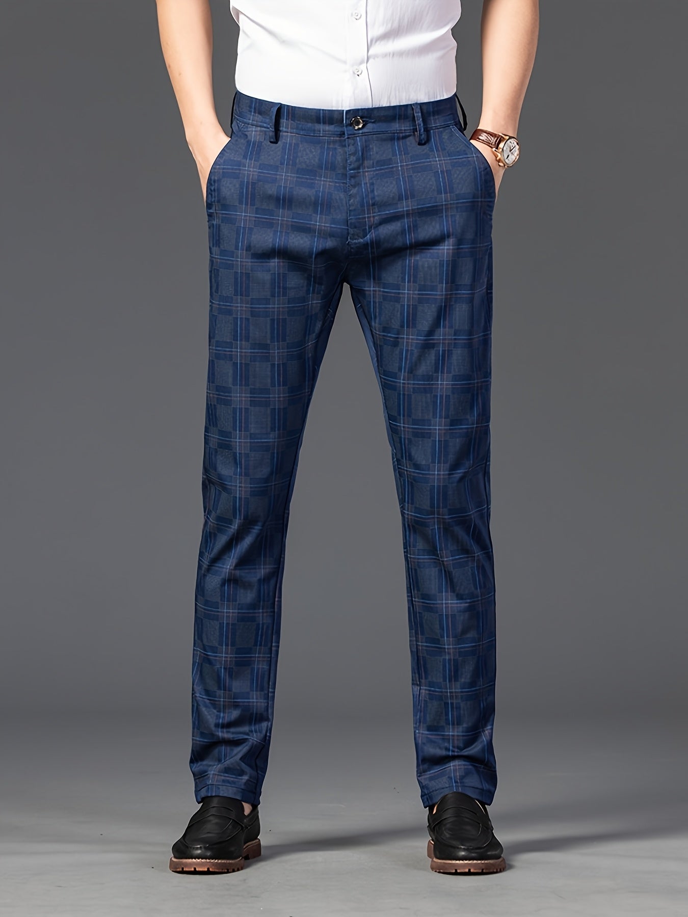 Men's Light Business Slim Casual Straight-leg Trousers