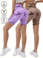 2Pieces High Waist Stretch Yoga Shorts