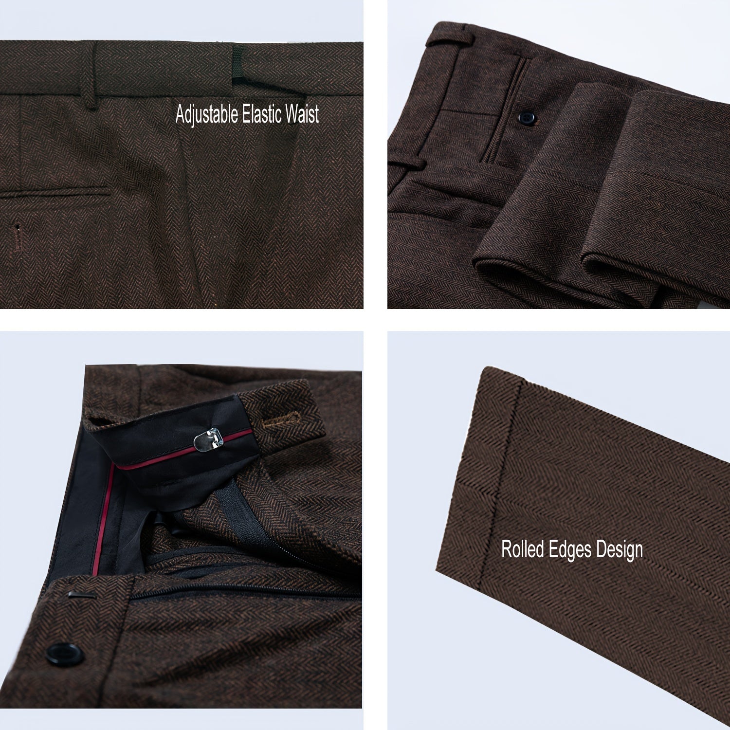 Men's Wool Blend Herringbone Pants