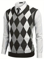 Slim Fit Plus Size Argyle Sweater Vest