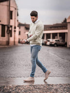 Men Casual V Neck Sweater Ribbed Knit Slim Fit Long Sleeve Pullover Top