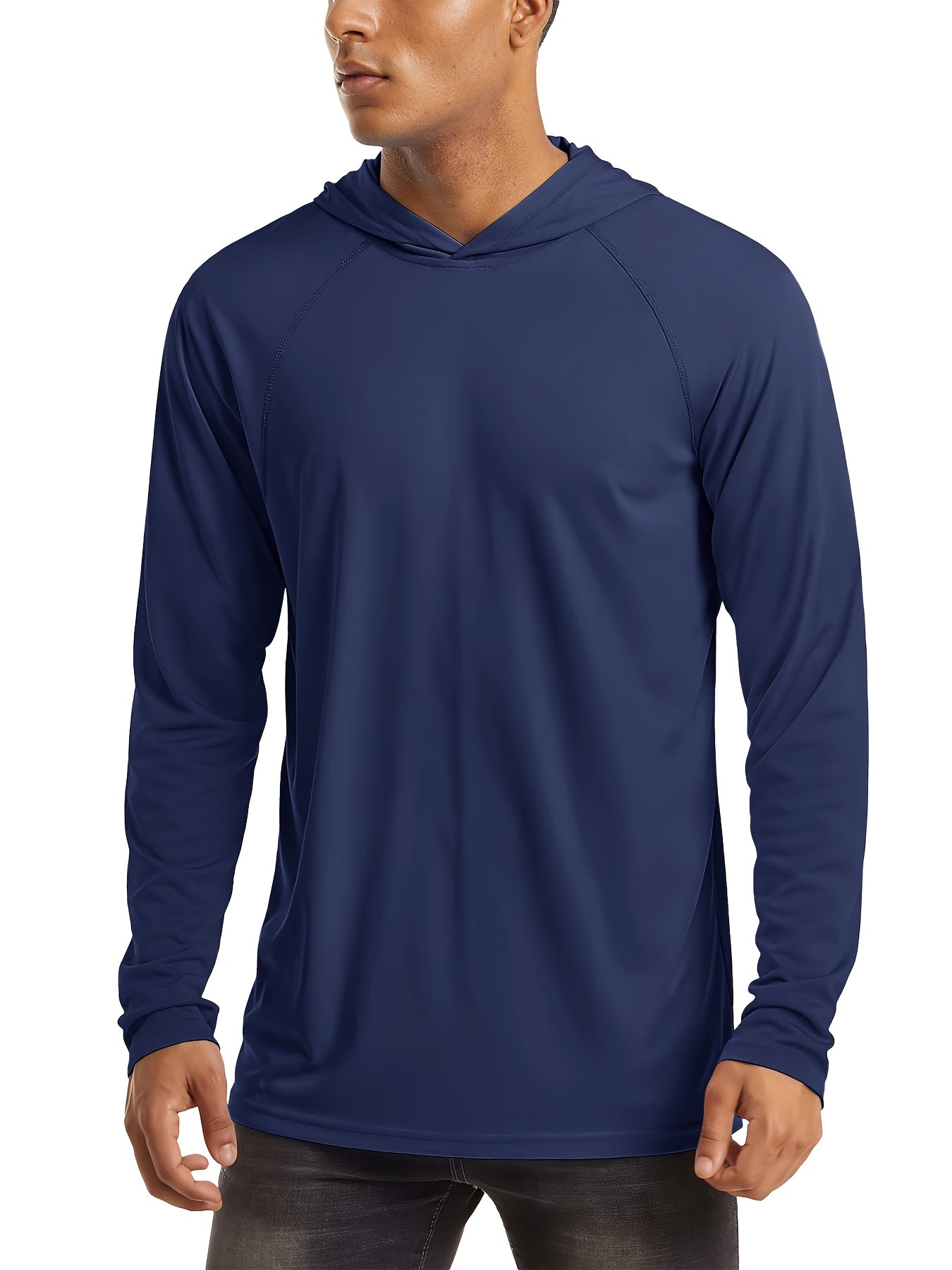 Men's Summer UPF 50+Long Sleeve Round Neck Sun Protection Pullover