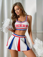 3-Color Cheerleader Uniform with Cute Bra and Skirt Set