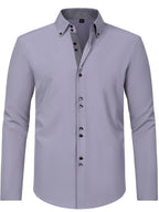 Men's Stylish  Long Sleeve Button-Up Shirt