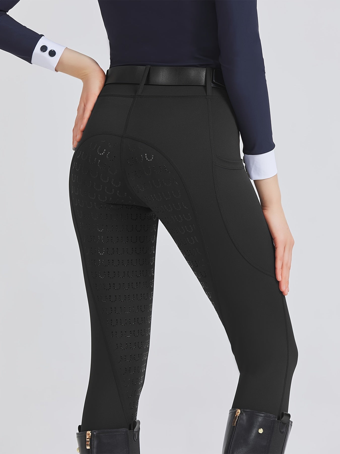 Professional Full Silicone Tight High Elastic Slim Equestrian Pants