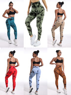 6pcs Tie-dye Flared Yoga Pants