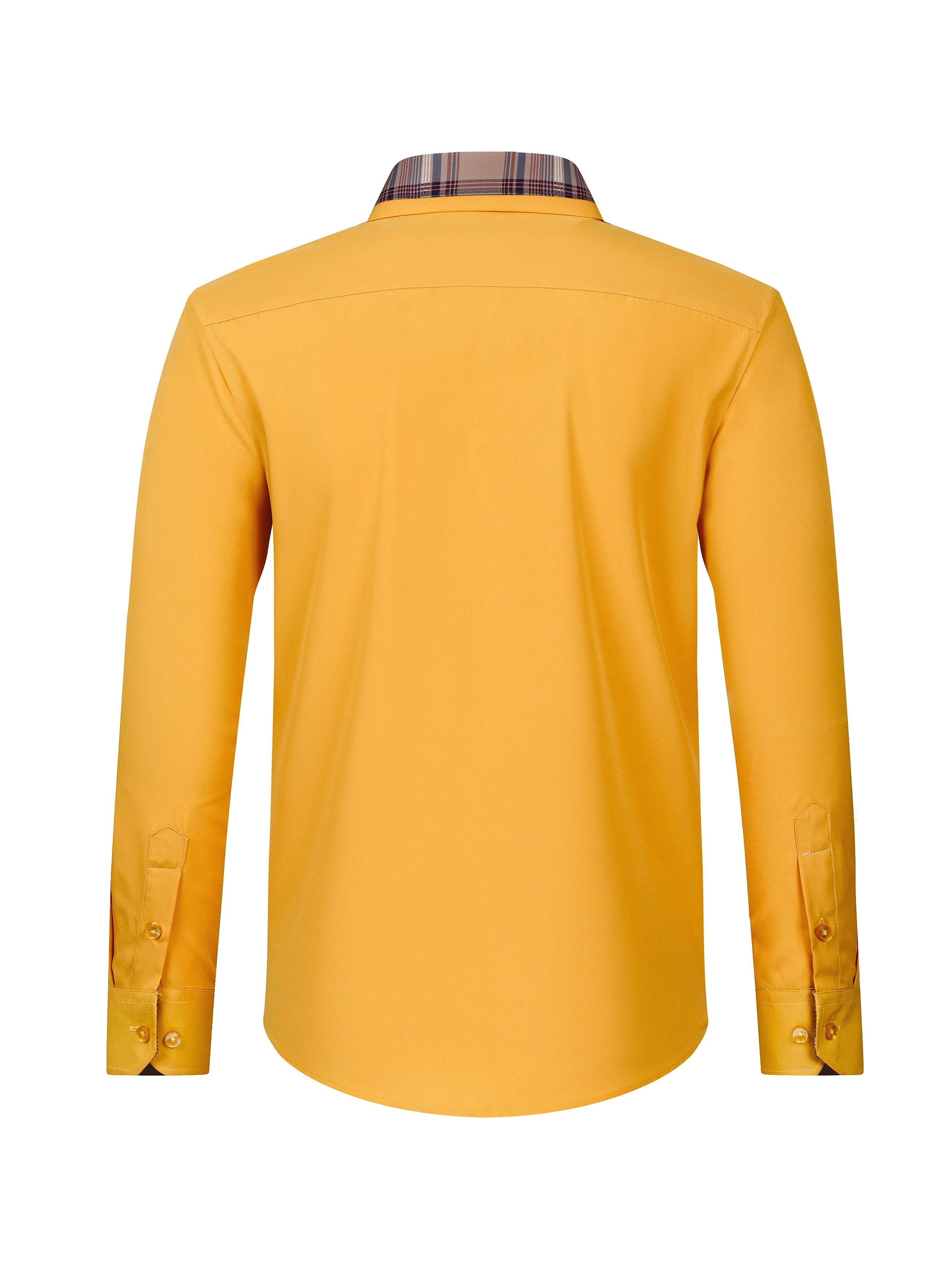 Men's Fashion Color Block Long Sleeve Casual Shirt