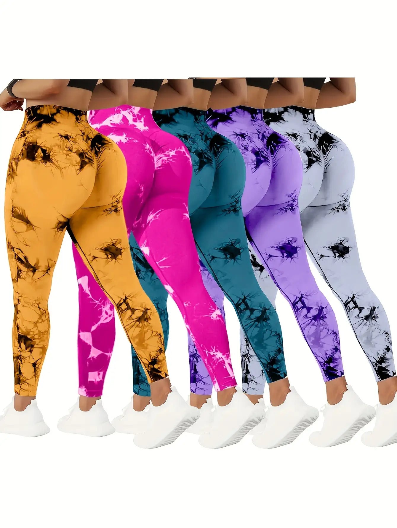 5 Pack of High-Waist Abdominal Control Yoga Pants