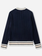 Navy Blue V-Neck Pullover Sweater