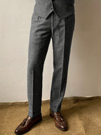 Men's Wool Blend Herringbone Pants
