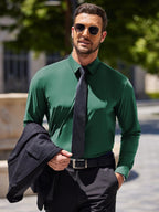 Men's Stretch Dress Shirts Long Sleeve Wrinkle Free Shirt Business Button Shirt