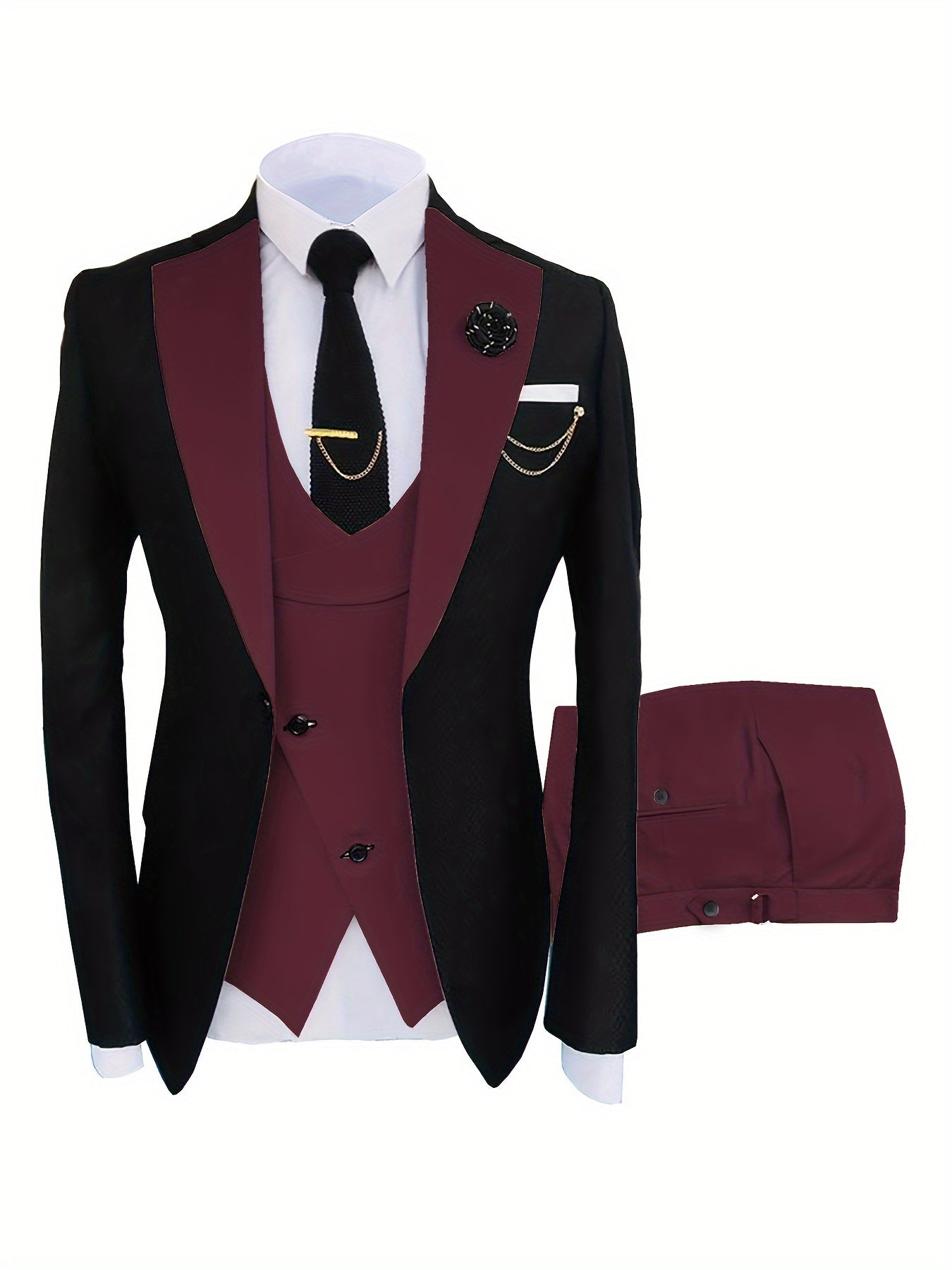 Men's 3pcs Suit for Groom And Best Man