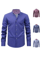 Men's Long Sleeve Shirt with Retro Plaid