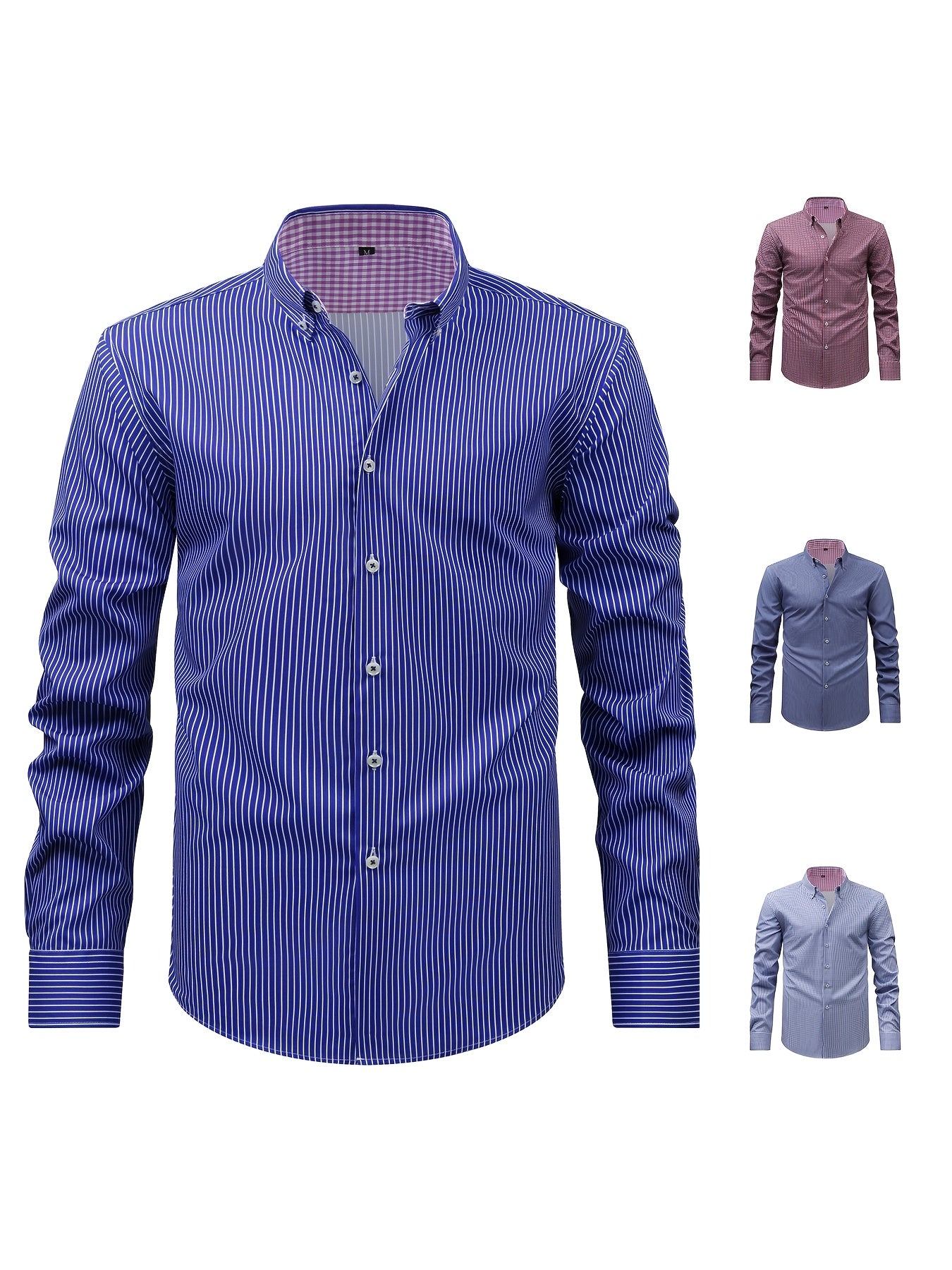 Men's Long Sleeve Shirt with Retro Plaid