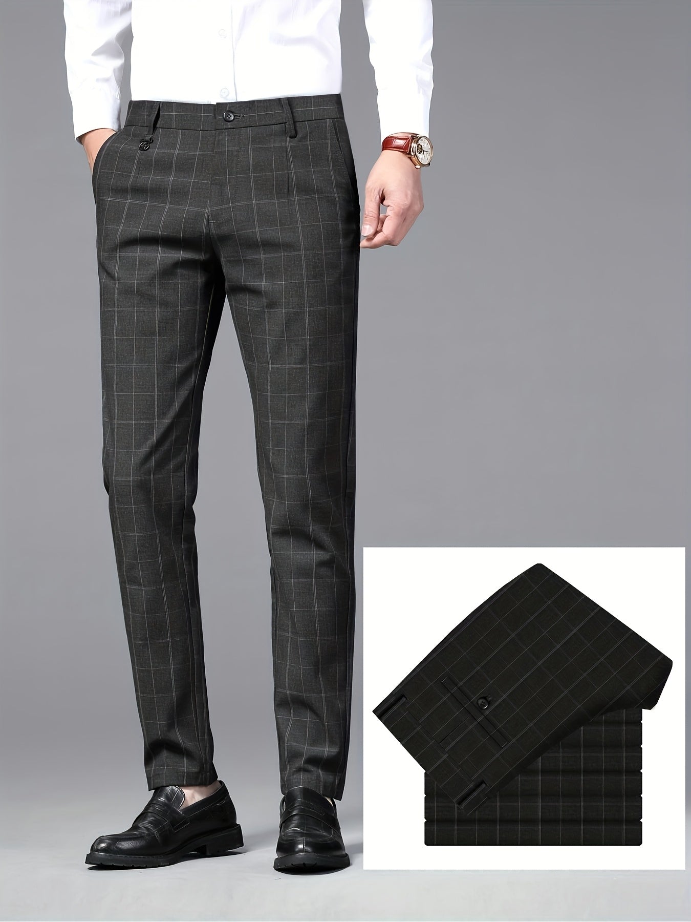 Men's Lightweight Checkered Dress Pants