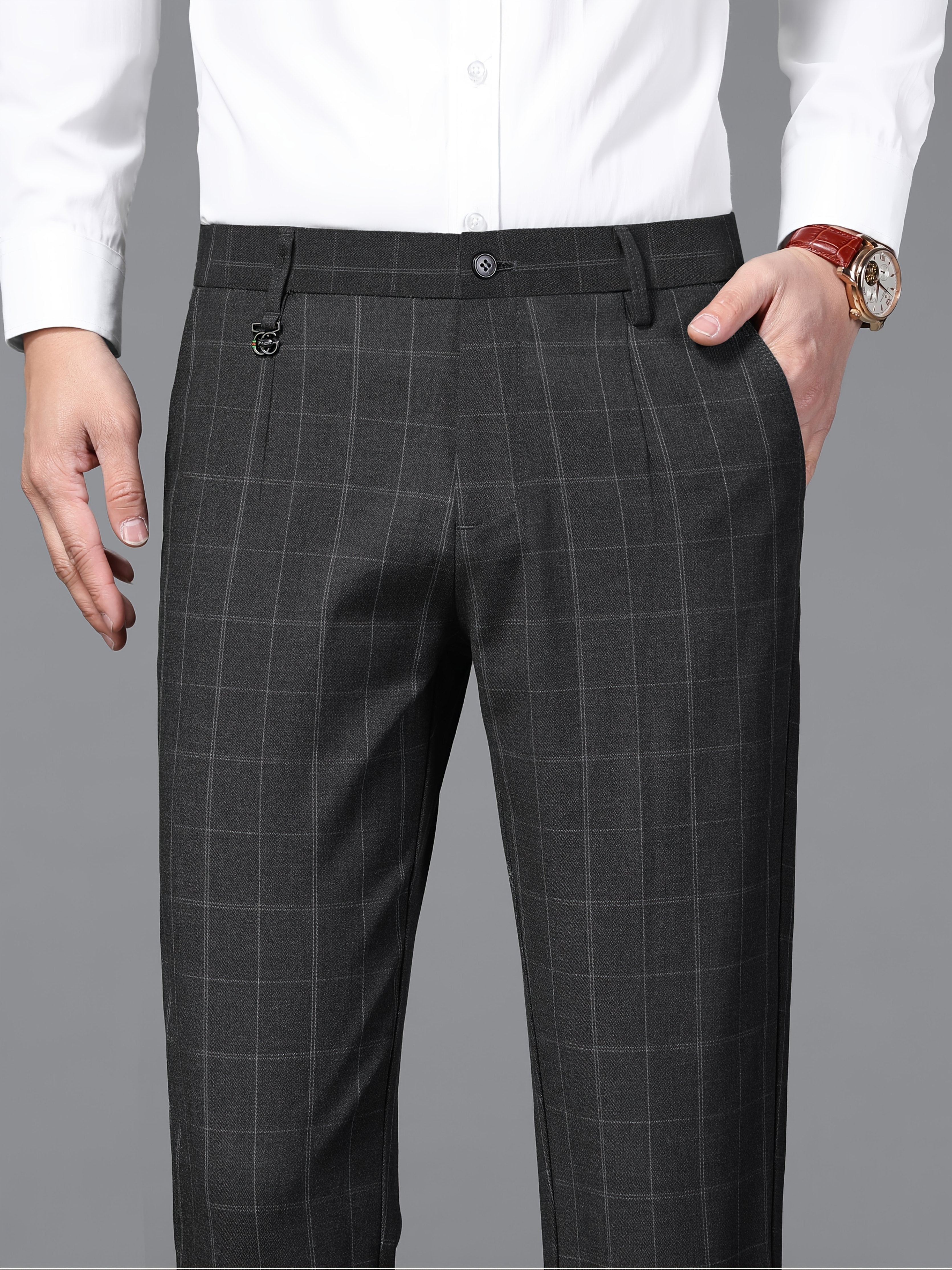 Men's Lightweight Checkered Dress Pants