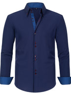 Men's Stylish  Long Sleeve Button-Up Shirt
