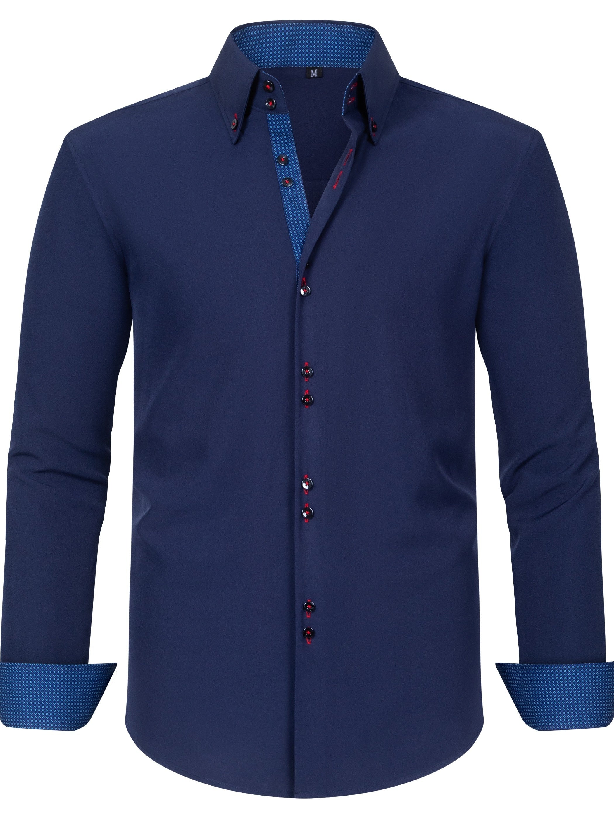 Men's Stylish  Long Sleeve Button-Up Shirt