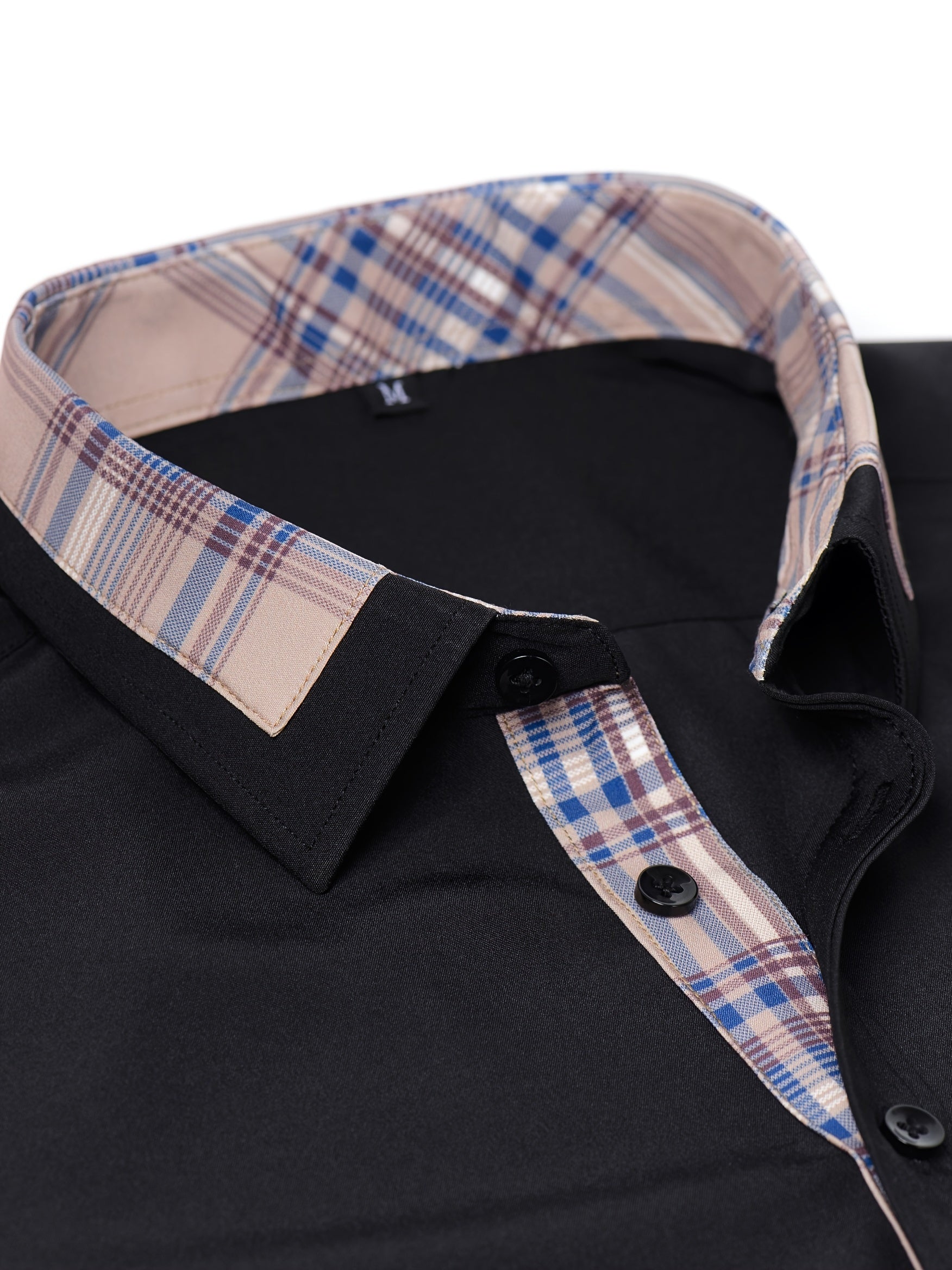 Men's Fashion Color Block Long Sleeve Casual Shirt