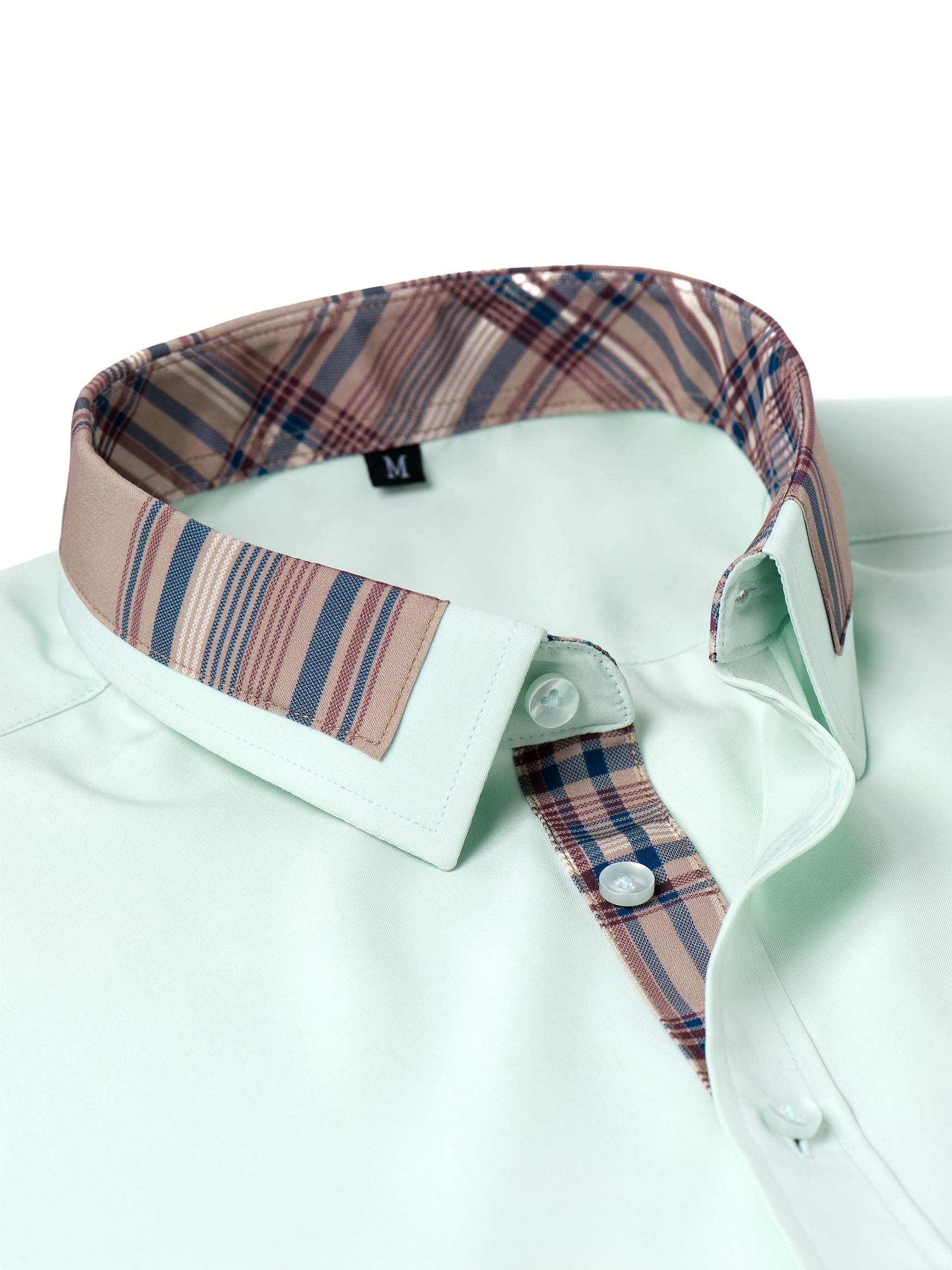 Men's Fashion Color Block Long Sleeve Casual Shirt