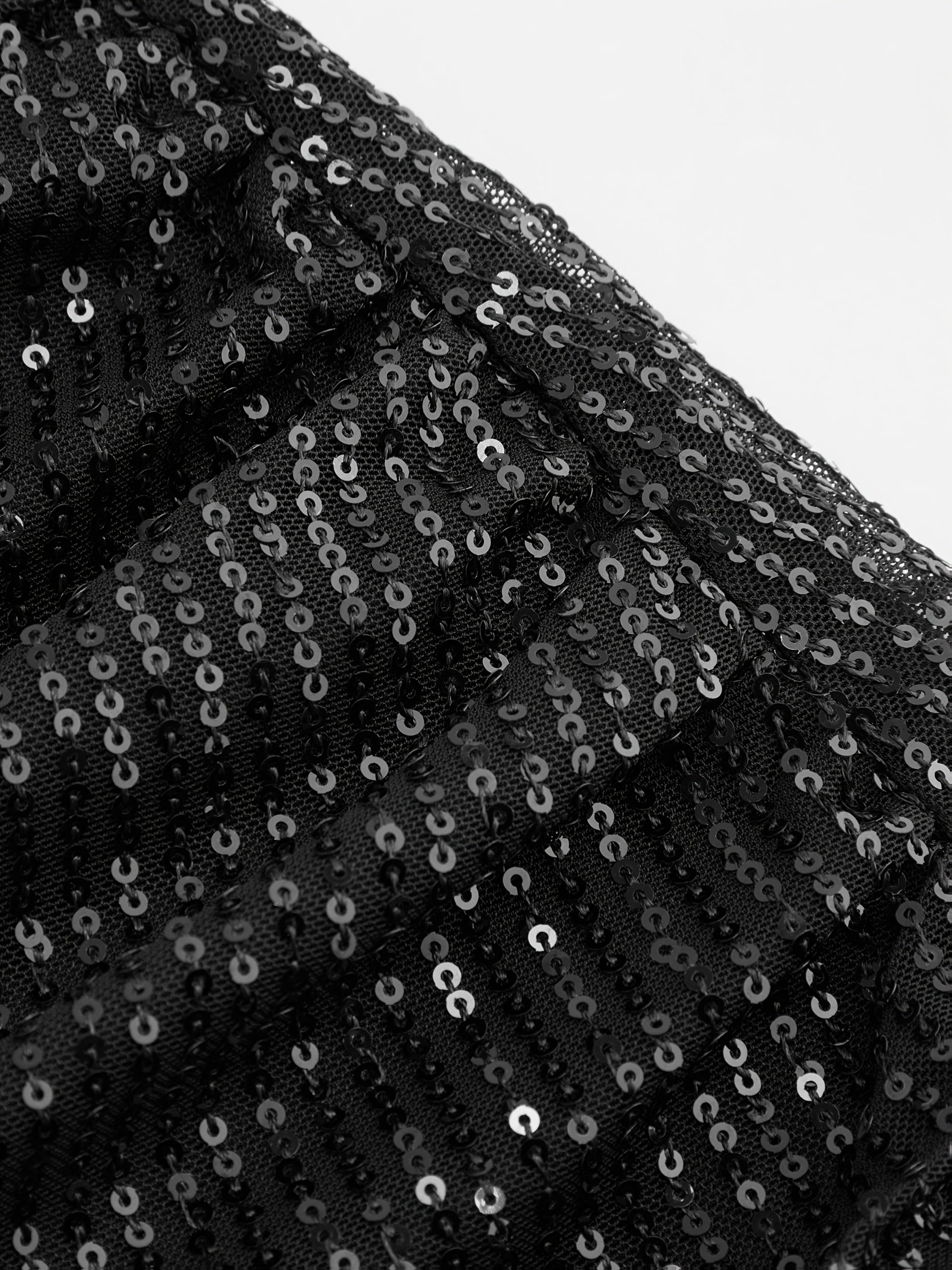 Elastic Solid Color Sequin Strap Bodycon Dress High Elastic Slim Fit S Curve