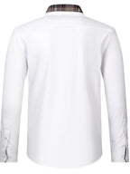 Men's Fashion Color Block Long Sleeve Casual Shirt