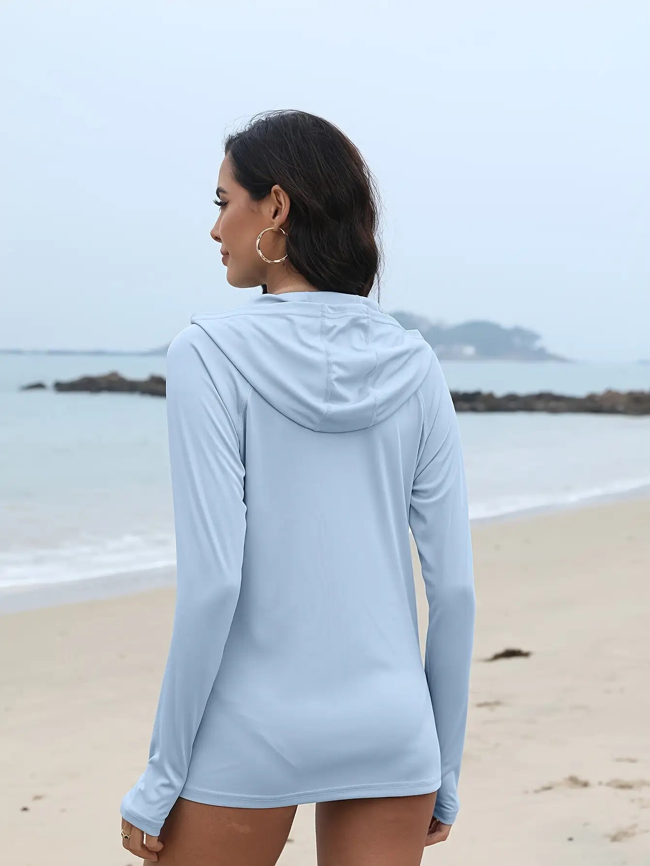 3Pieces UPF 50+Sun Protection Hoodie SPF Long Sleeve Shirt