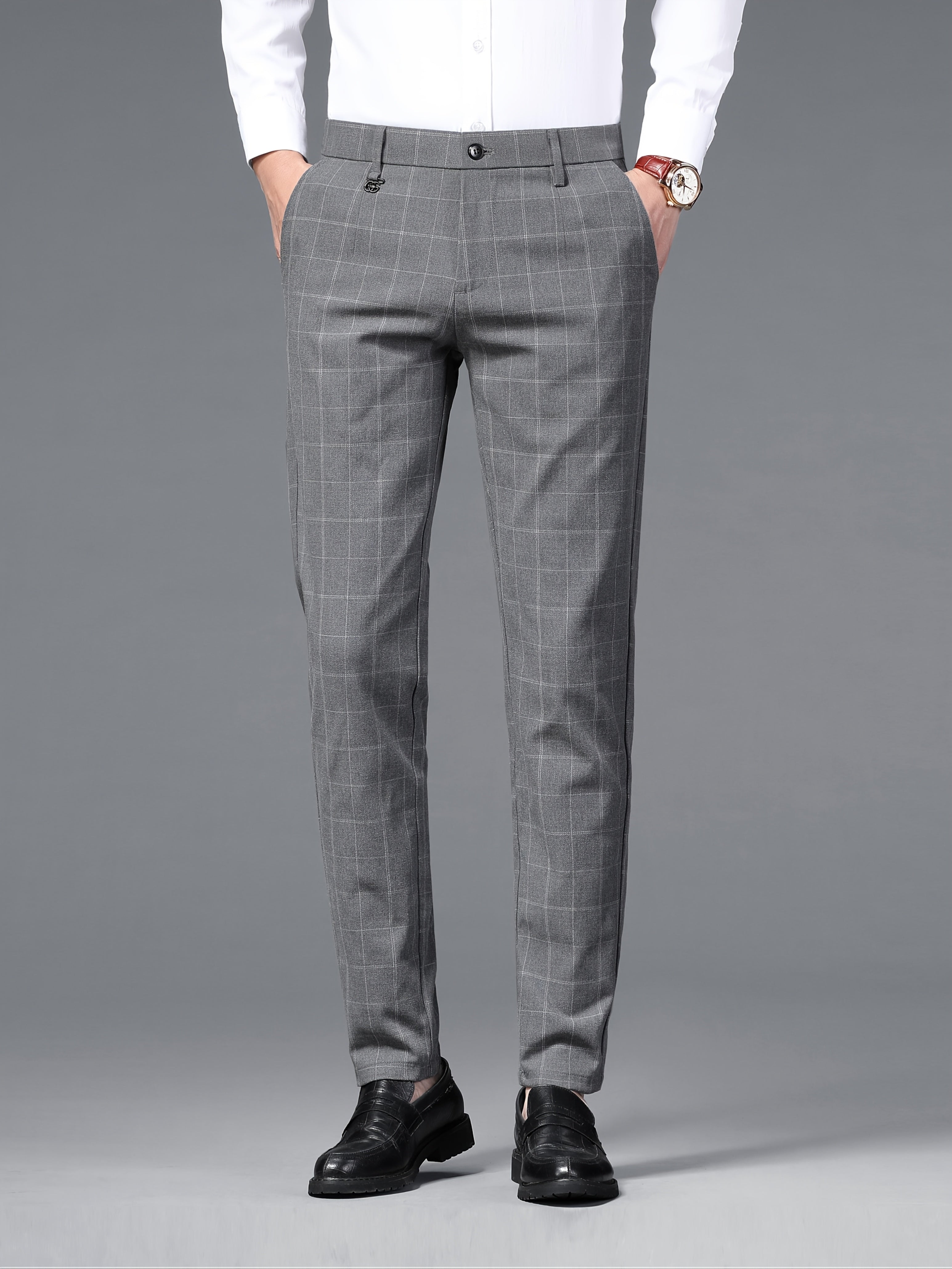 Men's Lightweight Checkered Dress Pants