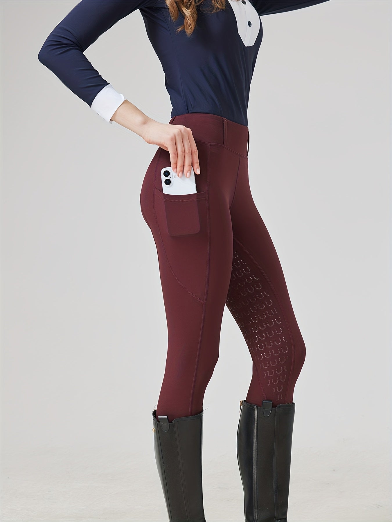 Professional Full Silicone Tight High Elastic Slim Equestrian Pants