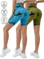 2Pieces High Waist Stretch Yoga Shorts