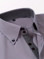 Men's Stylish  Long Sleeve Button-Up Shirt