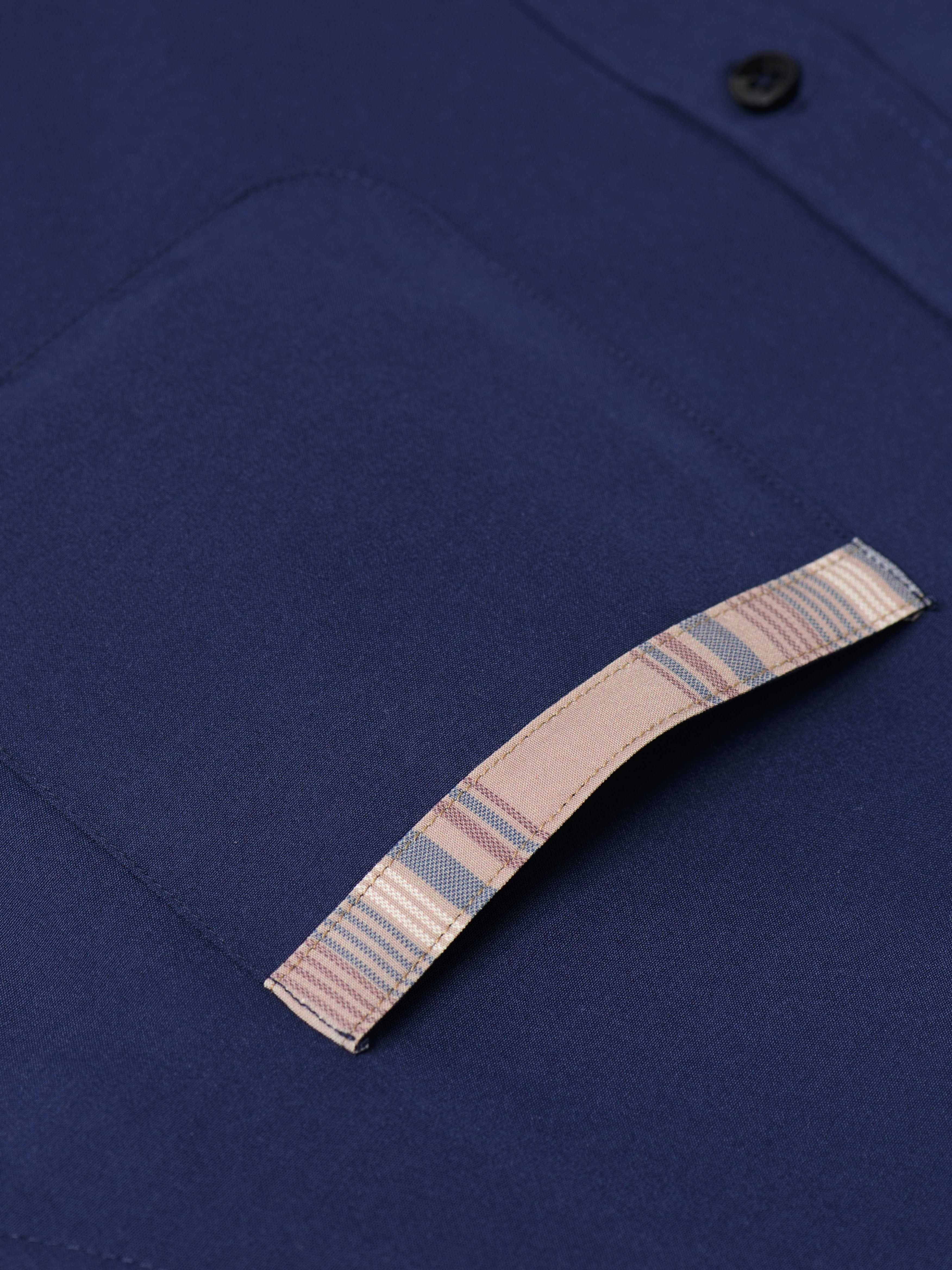 Men's Fashion Color Block Long Sleeve Casual Shirt