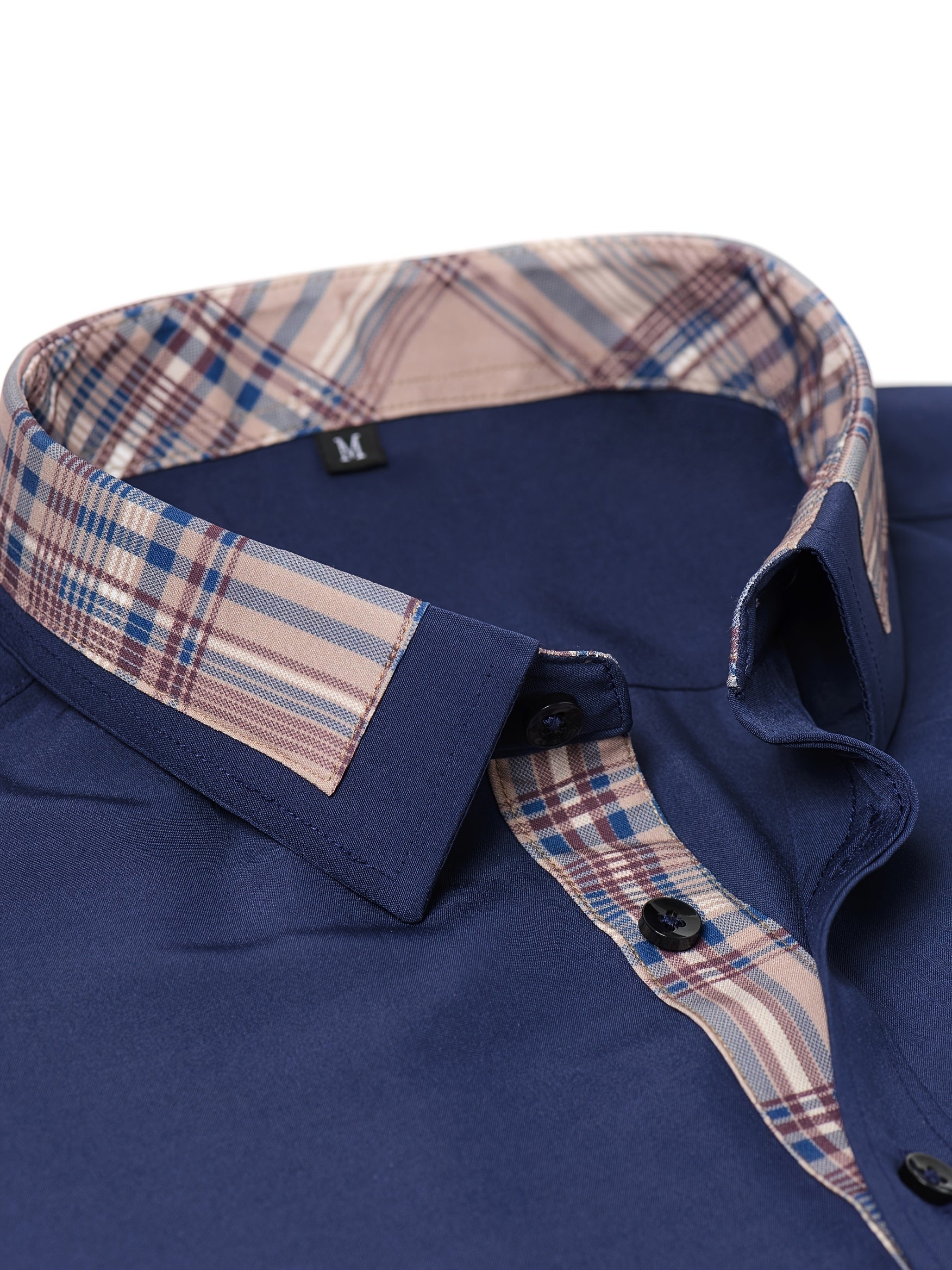 Men's Fashion Color Block Long Sleeve Casual Shirt