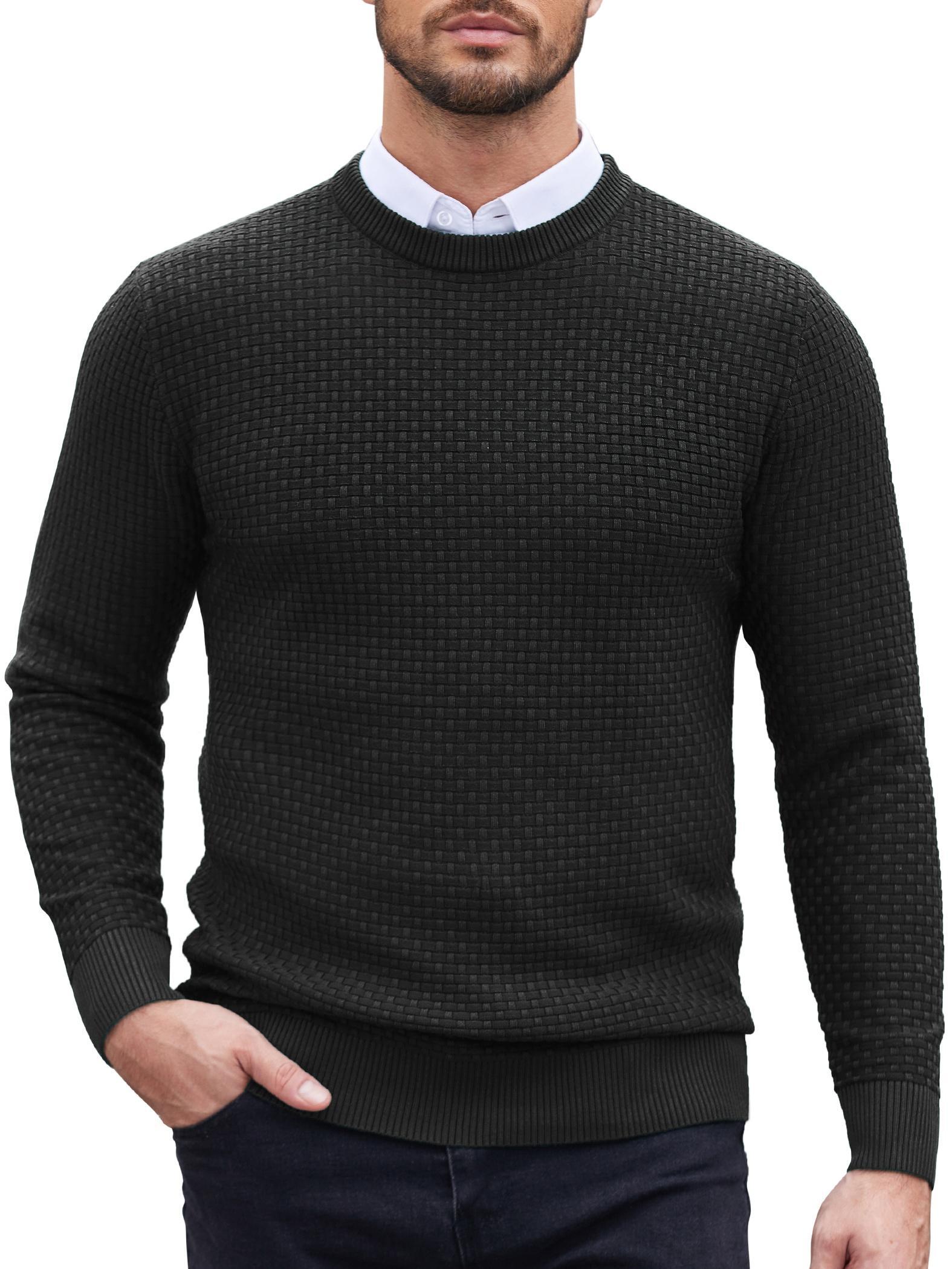 Men Dress Crewneck Sweater Pullover