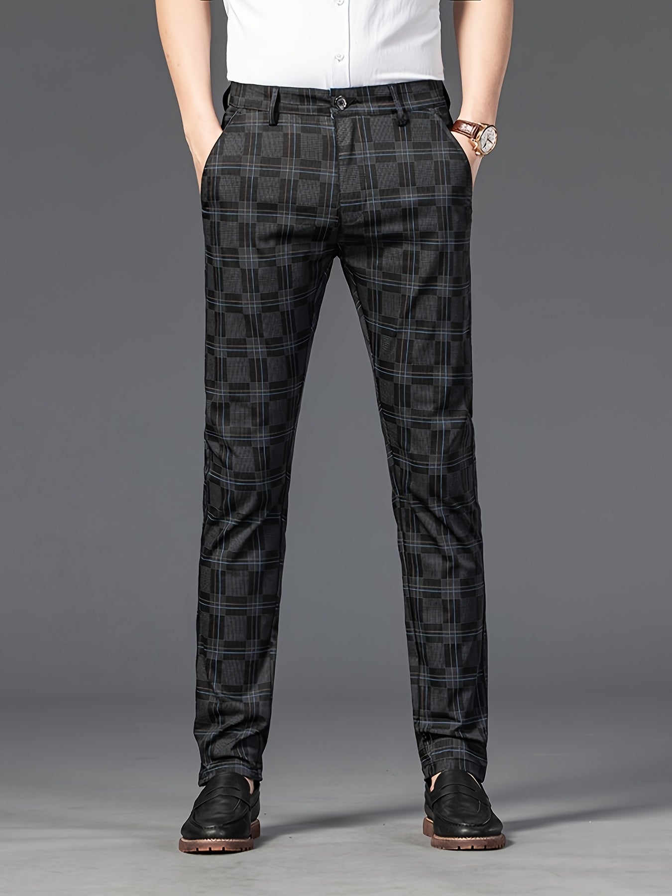 Men's Light Business Slim Casual Straight-leg Trousers